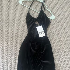 Zara cut out velvet dress